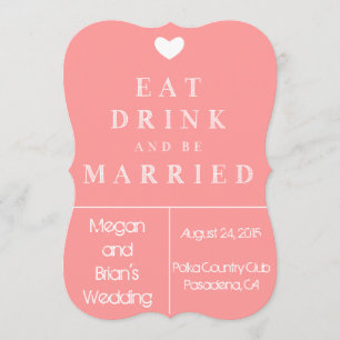 Faire-part de mariage mignon - mangez la boisson
