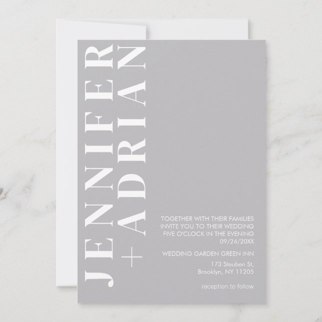 Faire-part de mariage minimaliste (Dos)