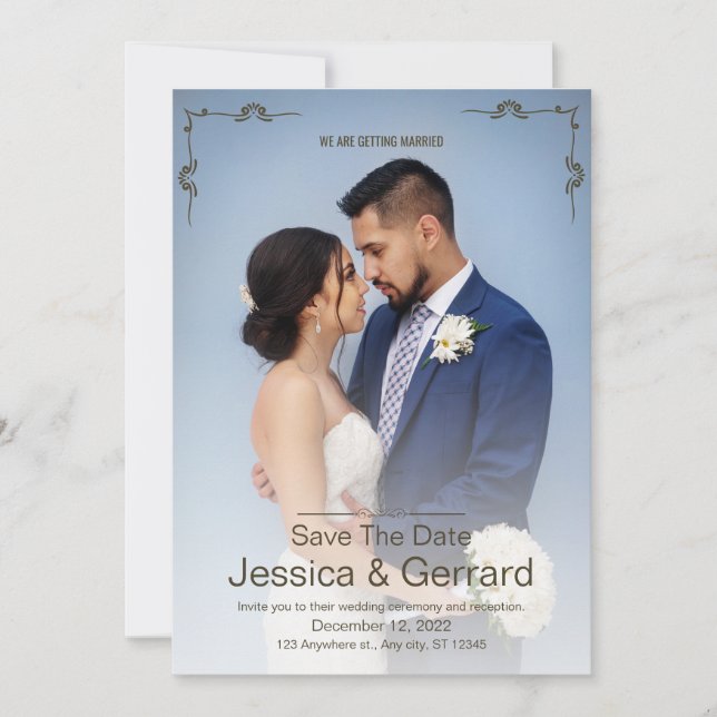 Faire-part de mariage minimaliste (Devant)