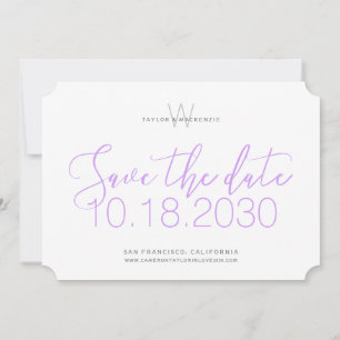 Faire-part de mariage minimaliste au monogramme mo