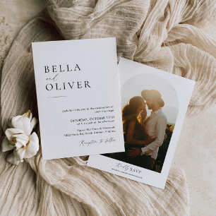 Faire-part de mariage minimaliste avec photo