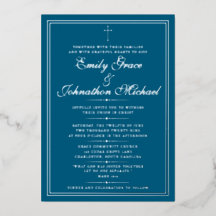 Faire-part de mariage minimaliste chrétien à motif