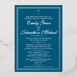 Faire-part de mariage minimaliste chrétien à motif