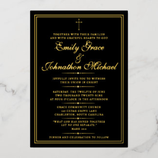 Faire-part de mariage minimaliste chrétien orné de