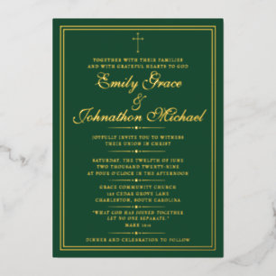 Faire-part de mariage minimaliste chrétien orné de