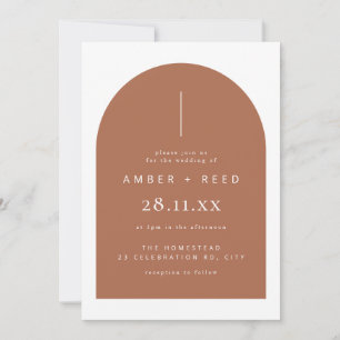 Faire-part de mariage minimaliste d'arc moderne en