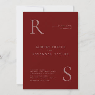 Faire-part de mariage minimaliste de canneberge