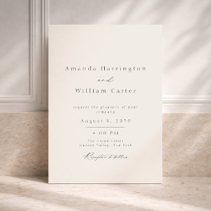 Faire-part de mariage Minimaliste de Domaine Élé