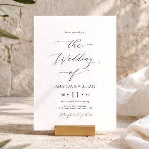 Faire-part de mariage minimaliste élégant