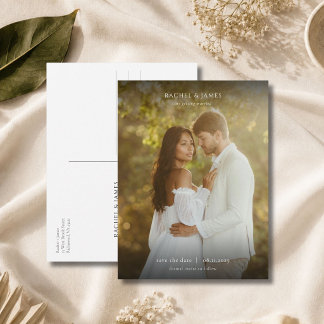 Faire-part de mariage minimaliste élégant avec pho