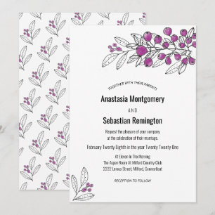 Faire-part de mariage minimaliste en feuille de ce