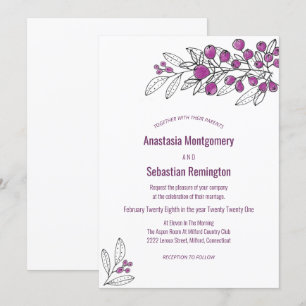 Faire-part de mariage minimaliste en feuille de ce