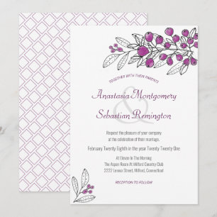 Faire-part de mariage minimaliste en feuille de ce