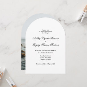 Faire-part de mariage minimaliste en forme d'arche