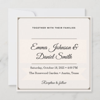 Faire-part de mariage minimaliste en terre cuite e