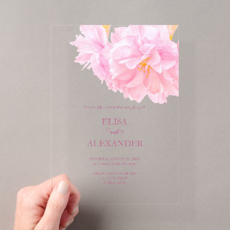 Faire-part de mariage minimaliste Fleur de cerisie