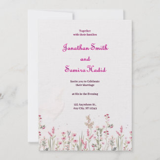 Faire-part de mariage minimaliste floral