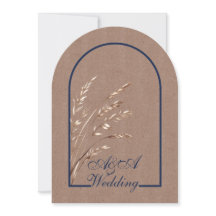 Faire-part de mariage minimaliste marron clair et