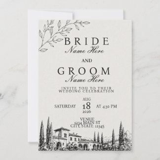 Faire-part de mariage minimaliste moderne