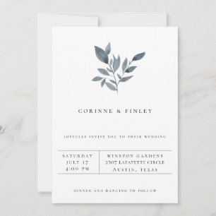 Faire-part de mariage minimaliste moderne avec ver