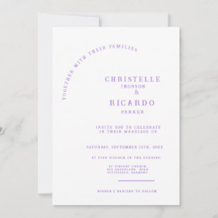 Faire-part de mariage minimaliste moderne Lavender