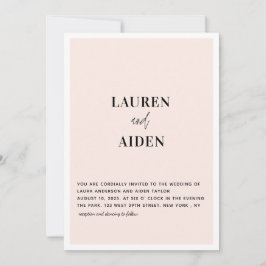 Faire-part de mariage minimaliste moderne rose Scr