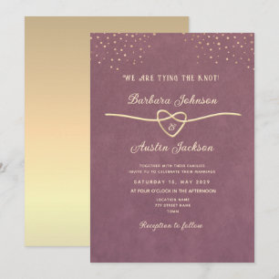 Faire-part de mariage minimaliste moderne violet m