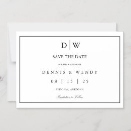 Faire-Part de Mariage Minimaliste Monogramme