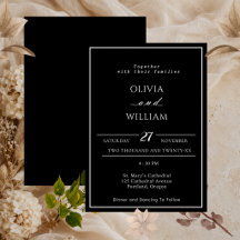 Faire-part de mariage minimaliste noir et blanc
