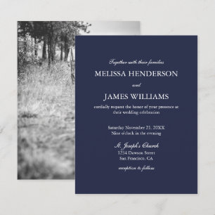 Faire-part de mariage minimaliste simple de photo