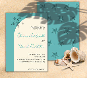Faire-part de mariage minimaliste sur la plage