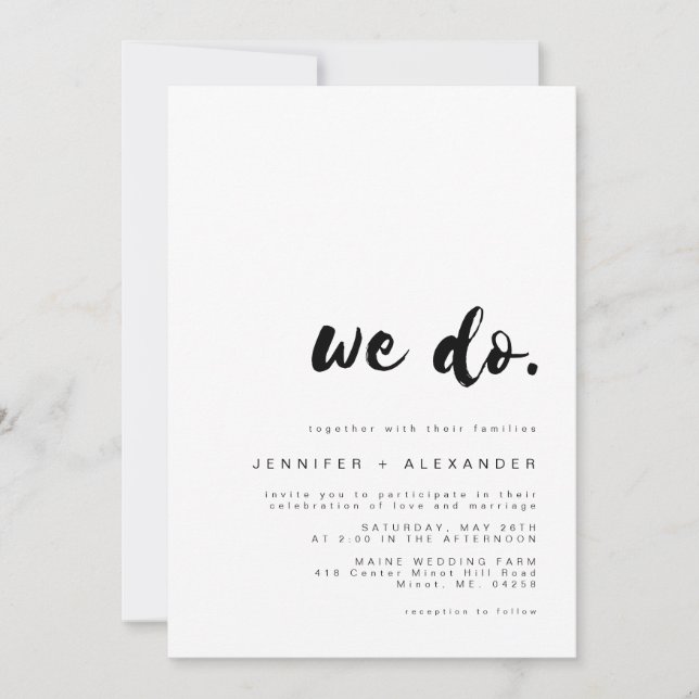 FAIRE-PART DE MARIAGE minimum SAMMI "We Do" (Devant)