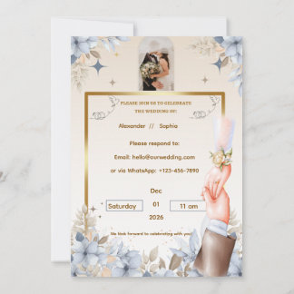 Faire-part de mariage | Modèle pour noms et date