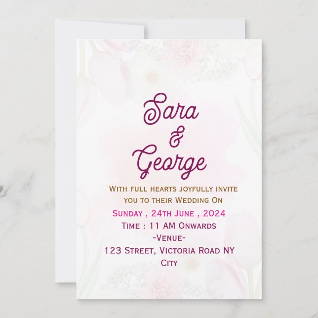 Faire-part de mariage moderne (Devant)