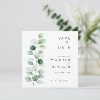 Faire-Part de Mariage Moderne au Eucalyptus