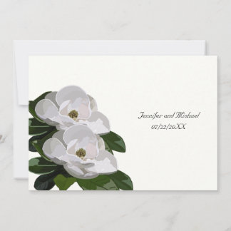 Faire-part de mariage moderne aux fleurs de Magnol