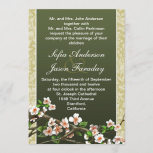 Faire-part de mariage moderne aux fleurs élégantes