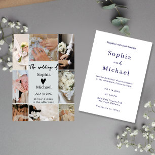 Faire-part de mariage moderne avec collage de phot