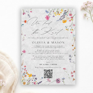 Faire-part de mariage moderne avec jardin de fleur