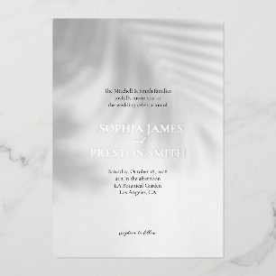 Faire-part de mariage moderne avec ombre de palmie