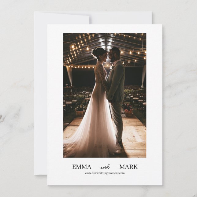 Faire-part de mariage moderne avec photo (Dos)
