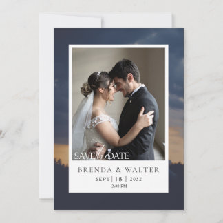Faire-Part de Mariage Moderne avec Photo et Écritu