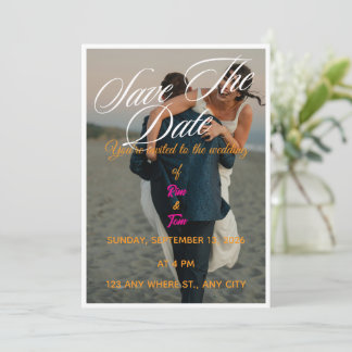 Faire-part de mariage moderne avec photo "Save the