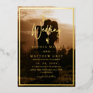 Faire-part de mariage moderne avec superposition d