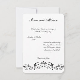 Faire-part de mariage moderne blanche - élégant