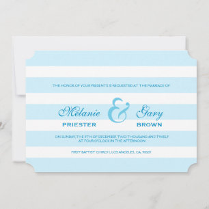 Faire-part de mariage moderne Bleu & Blancs