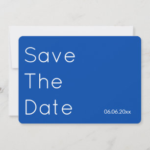 Faire-part de mariage moderne bleu cobalt -