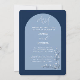 Faire-part de mariage moderne Blue Hues Arch