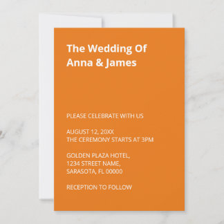 Faire-part de mariage moderne Bright Orange