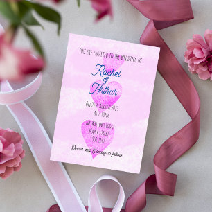 Faire-part de mariage moderne cœurs design simple
